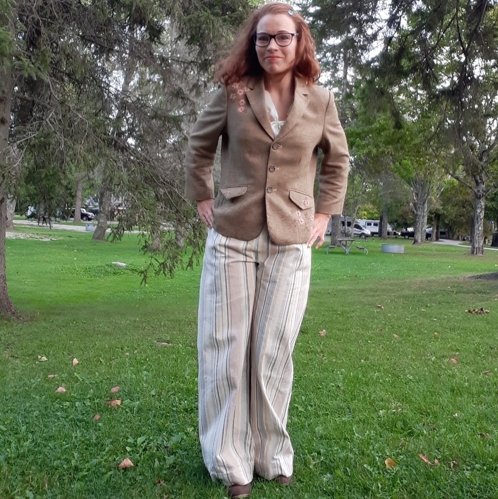 Striped Wide-Leg Trousers